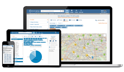 Interface de la solution Corporama