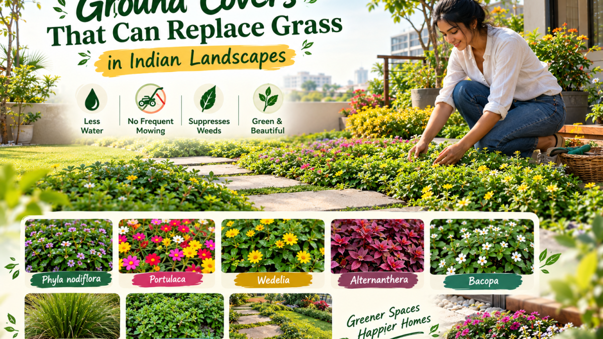 Eco-friendly living carpets replacing high-maintenance grass lawns in Bengaluru modern villa gardens - Happy Greenery