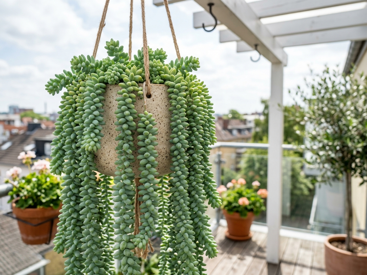 Sedum burrito Burros Tail hanging succulent for Bengaluru balconies - Happy Greenery
