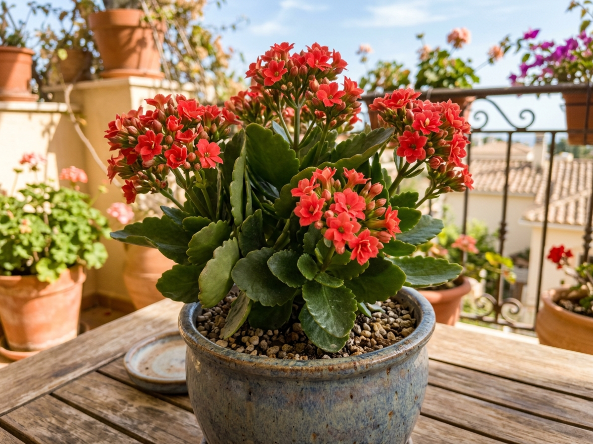Flowering Kalanchoe blossfeldiana succulent for Bengaluru balconies by Happy Greenery