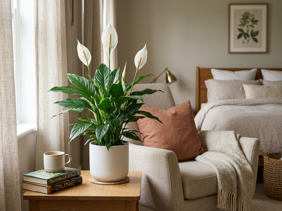 Peace lily Spathiphyllum bedroom flowering plant in Bengaluru by Happy Greenery