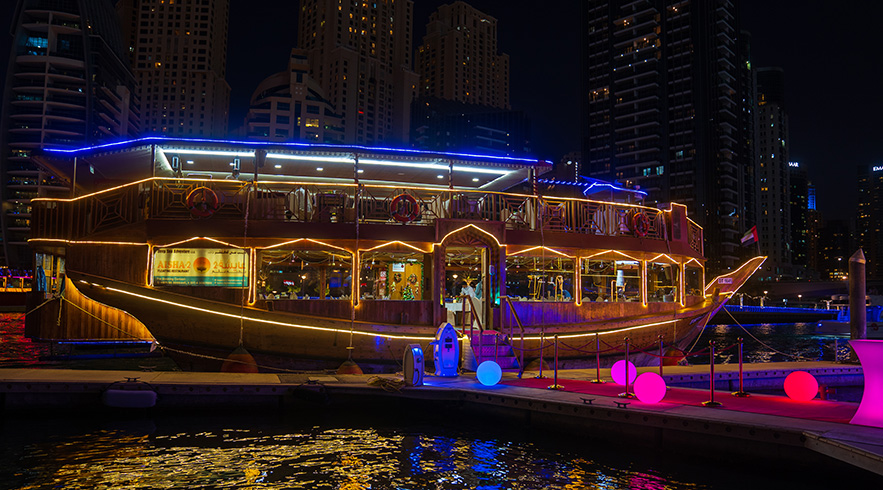 Dubai Marina Dhow Dinner Cruise with Hotel Transfers