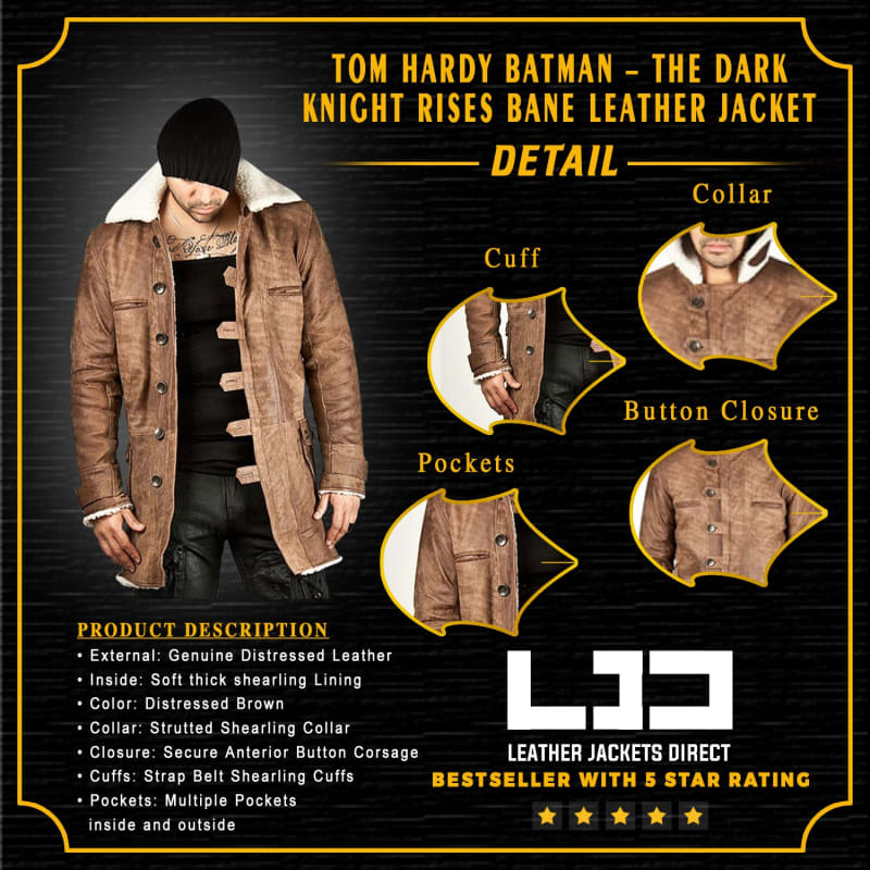 Tom Hardy Batman – The Dark Knight Rises Bane Leather Jacket