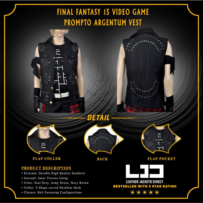 Final Fantasy 15 Video Game Prompto Argentum Vest