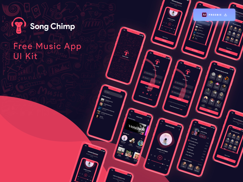 Song Chimp - Free Music App for Adobe XD