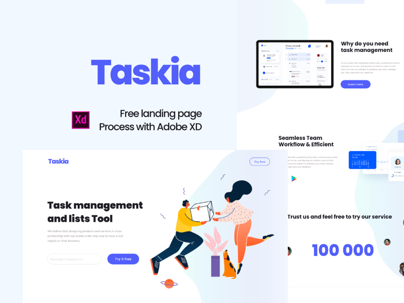 landing page adobe xd download