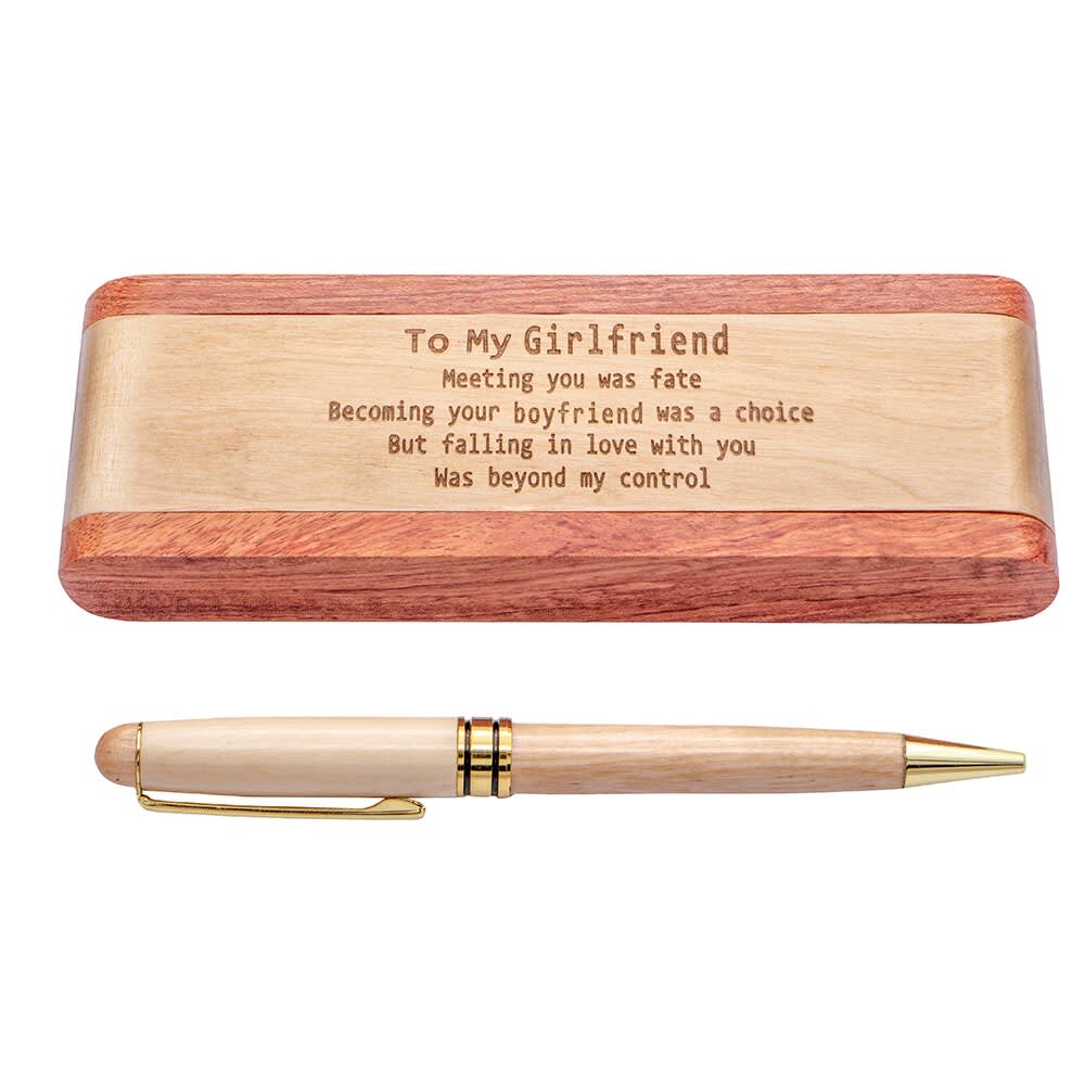 Engraved Maple Wood Pen Set High Quality Custom Handcraft Wooden Pen Writing Business Pen Stationery Graduation Gift