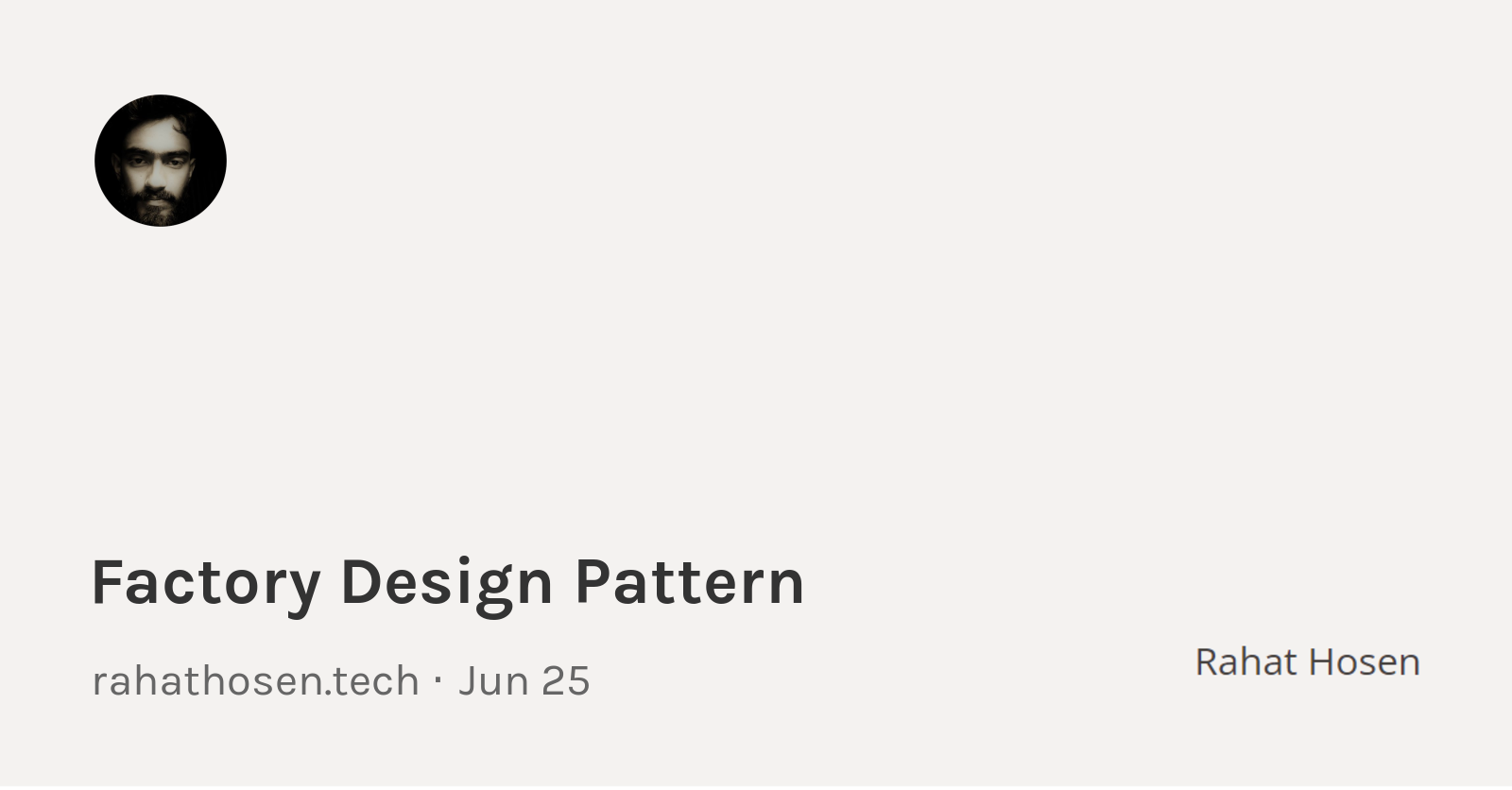 Factory Design Pattern Rahathosen tech factory-design-pattern-rahathosen-tech