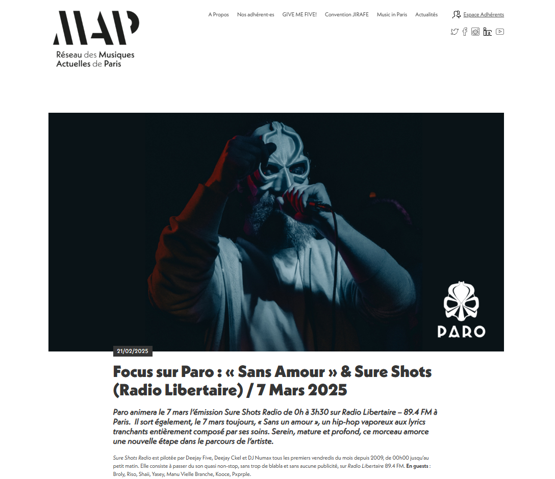 article du crl10 : Paro XX fait tomber le masque