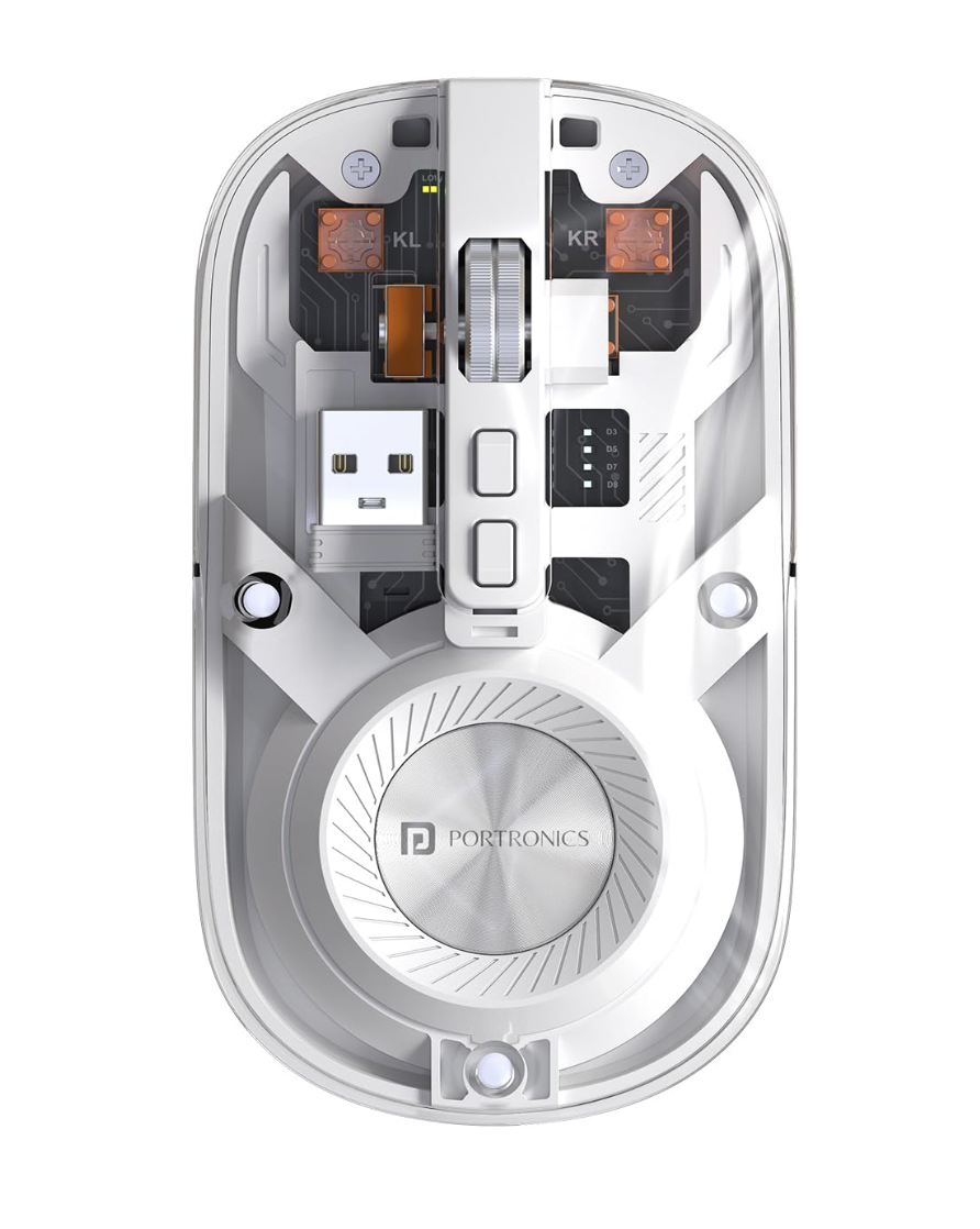 Portronics Toad 8 Transparent Wireless Bluetooth Mouse