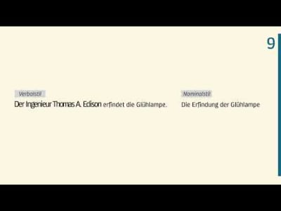 Grammatik-Erklärclip aus Vielfalt C1.1, Lektion 9: Nominalstil II