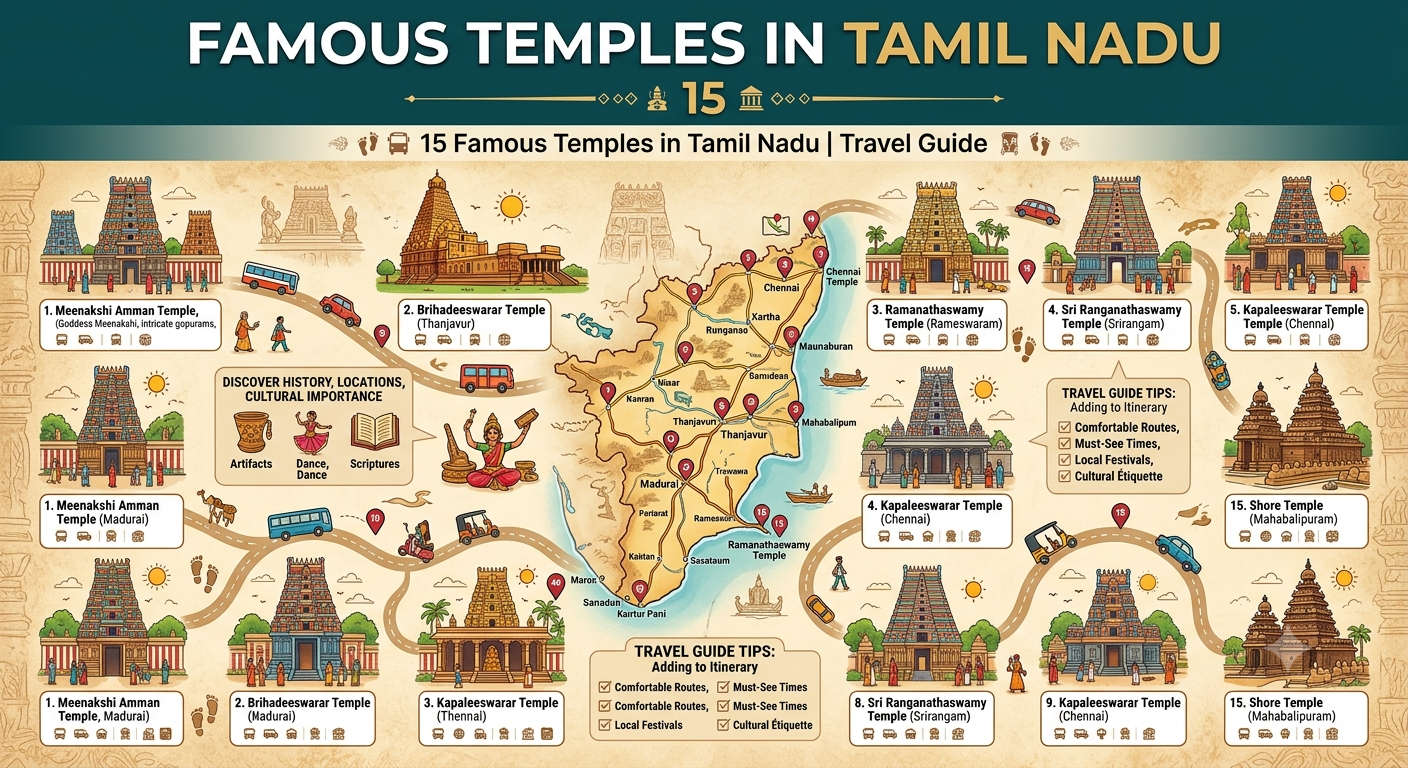 Featured cover image for Famous Temples in Tamil Nadu