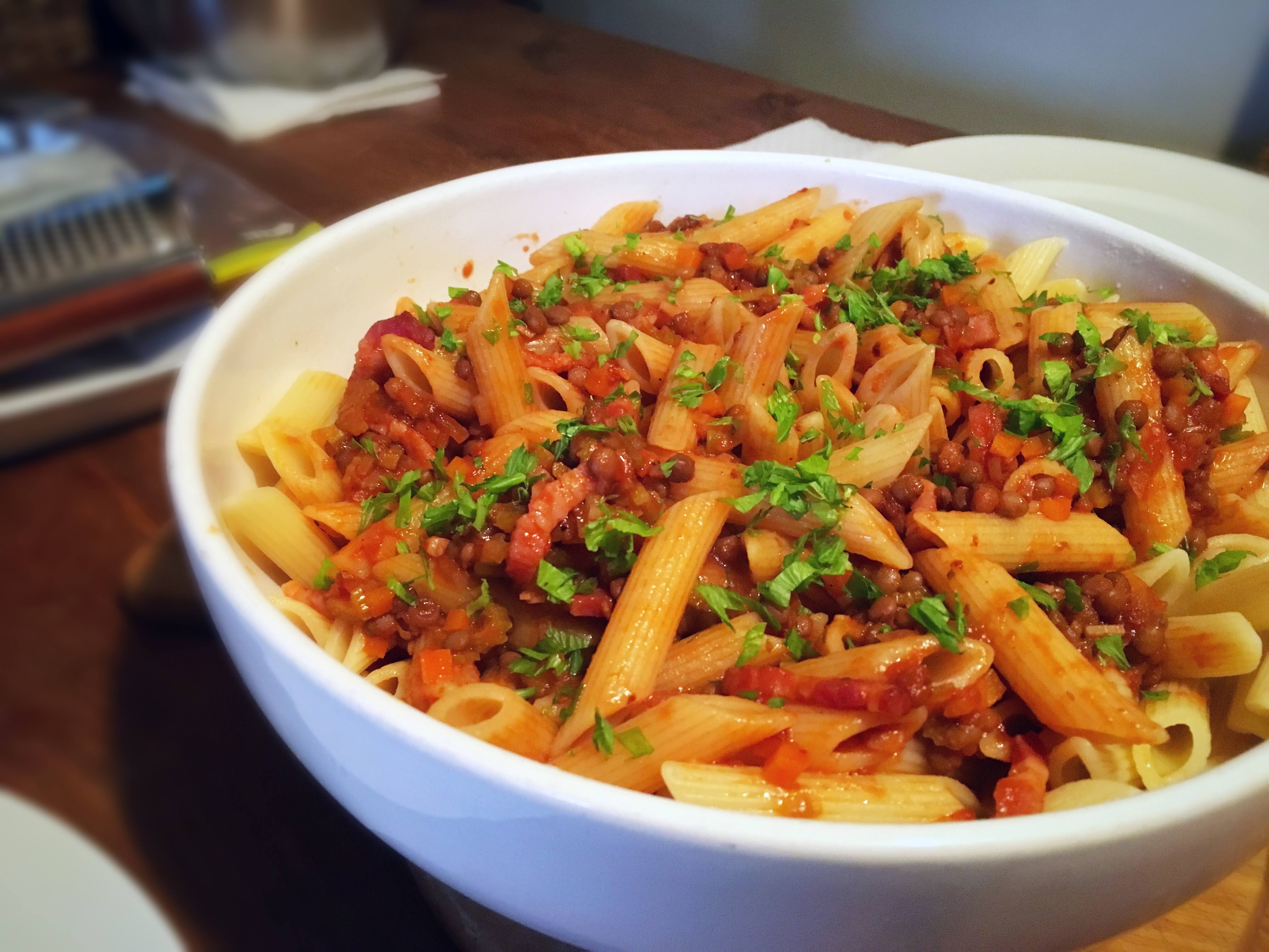 Pasta e lenticchie - kakbitar - Sveriges största provkök 