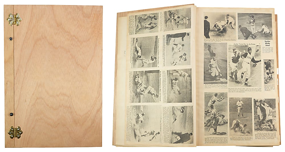 1940s-1960s Oversized Baseball/Multi-Sport Scrapbooks (3) - Loaded with Hall of Famers