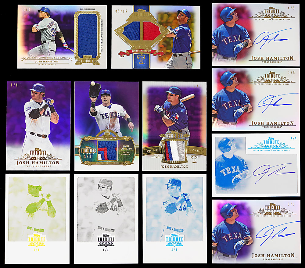 2013 Topps Tribute Josh Hamilton Collection (29) with (9) #1/1