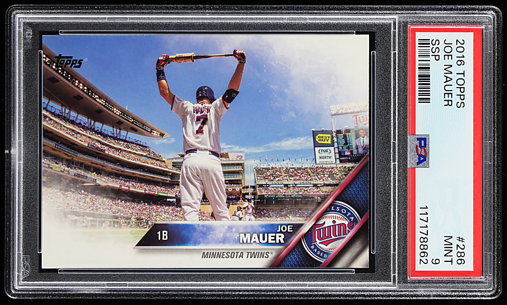 2016 Topps #286 Joe Mauer Super Shortprint PSA MINT 9