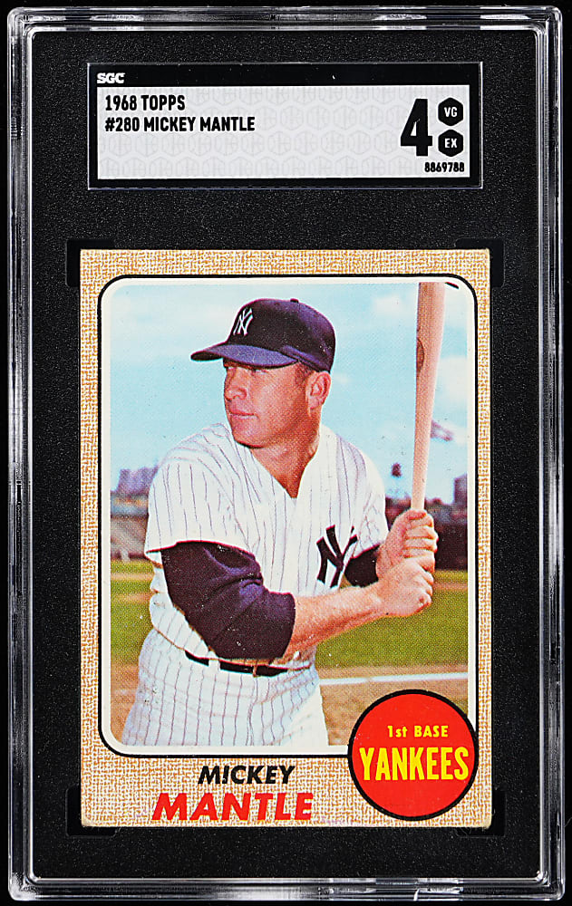 1968 Topps #280 Mickey Mantle SGC VG/EX 4