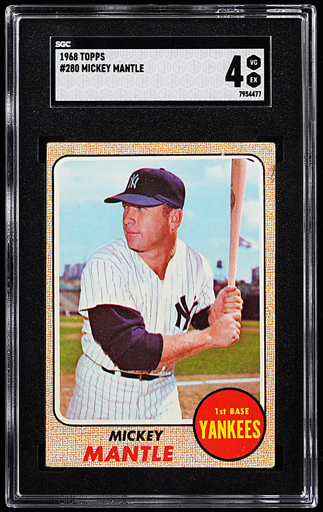 1968 Topps #280 Mickey Mantle SGC VG/EX 4