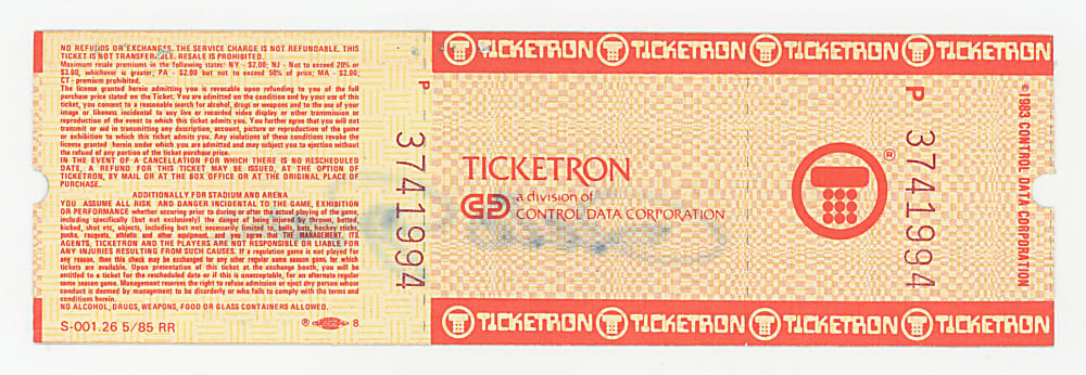 1985 Pete Rose Signed Full Ticket From Record Breaking Career Hit #4,192 Game