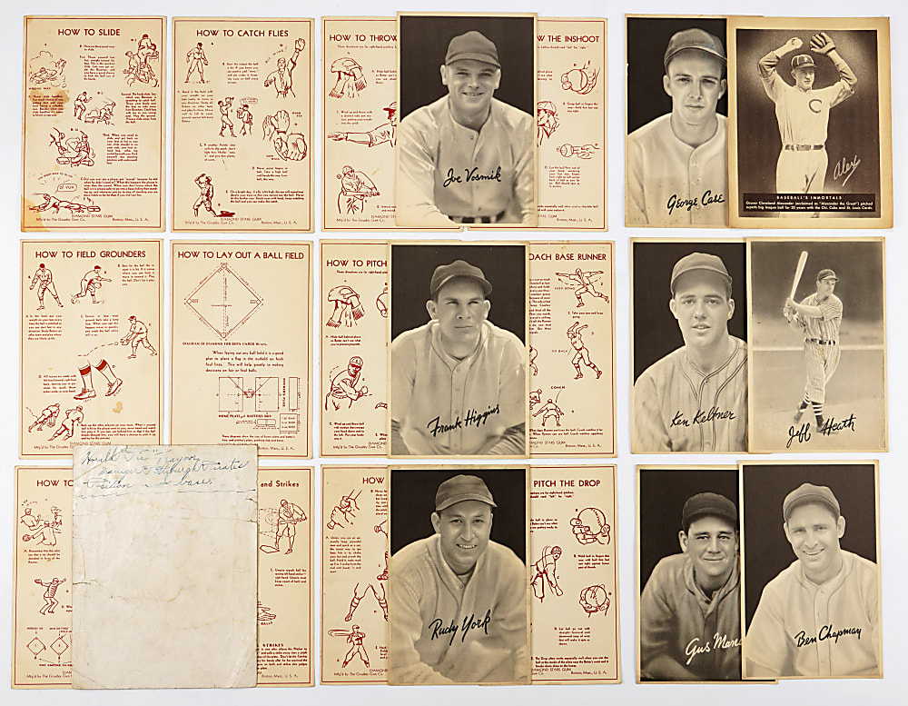 1934-1949 Premium Collection (23) with (13) Hall of Famers including Feller, Ott, 1934 Quaker Oats Ruth & 1949 Leaf Premium