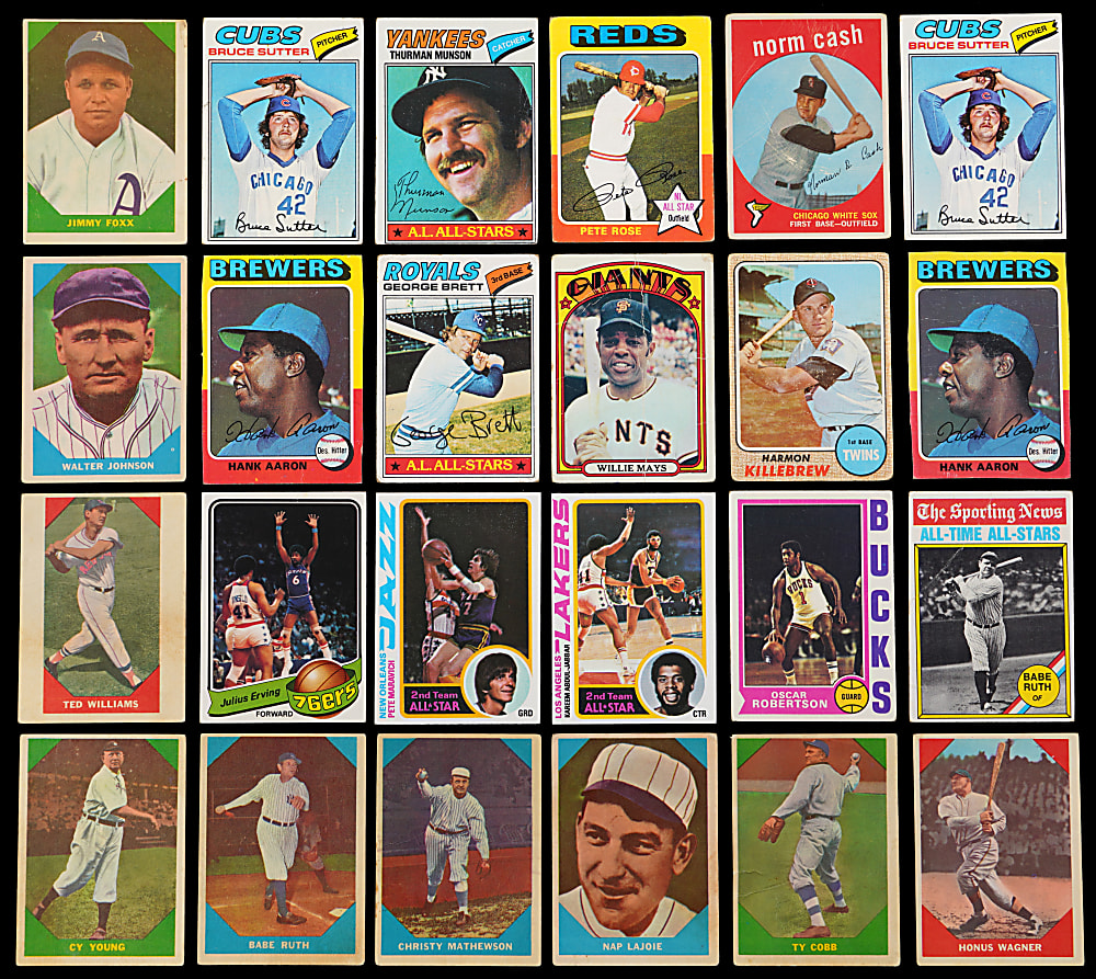 1959-1980 Baseball & Basketball Collection (134) with (80+) Hall of Famers Including 1960 Fleer #3 Babe Ruth