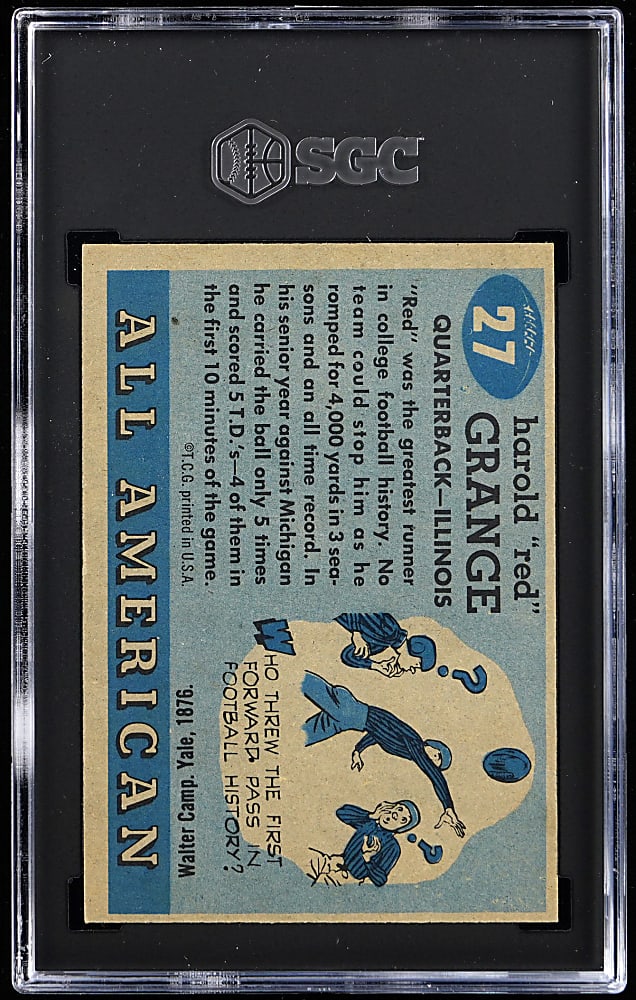 1955 Topps All-American Football #27 Red Grange SGC EX/NM 6