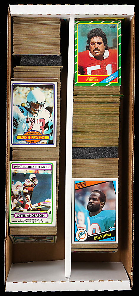 1980-1986 Topps Football Complete Sets (4) with Elway, Marino & Rice Rookies