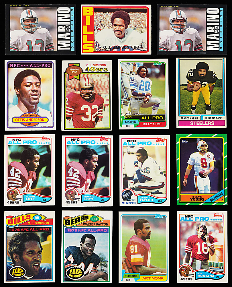 1972-1986 Topps Football Superstar Collection (28) with Several Hall of Fame Rookies