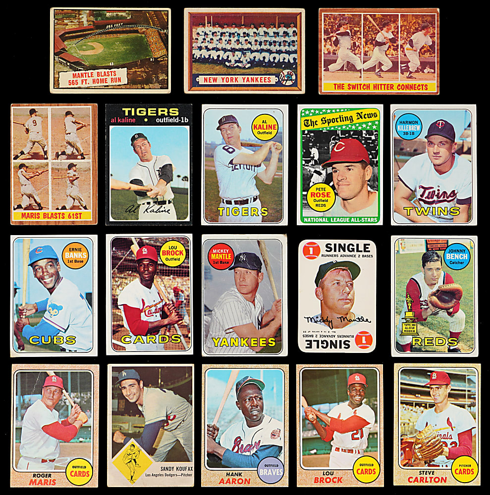 1909-1971 Mostly Topps Shoebox Collection (700+) with (100+) Hall of Famers Including Several Mickey Mantle & (175+) Team Cards
