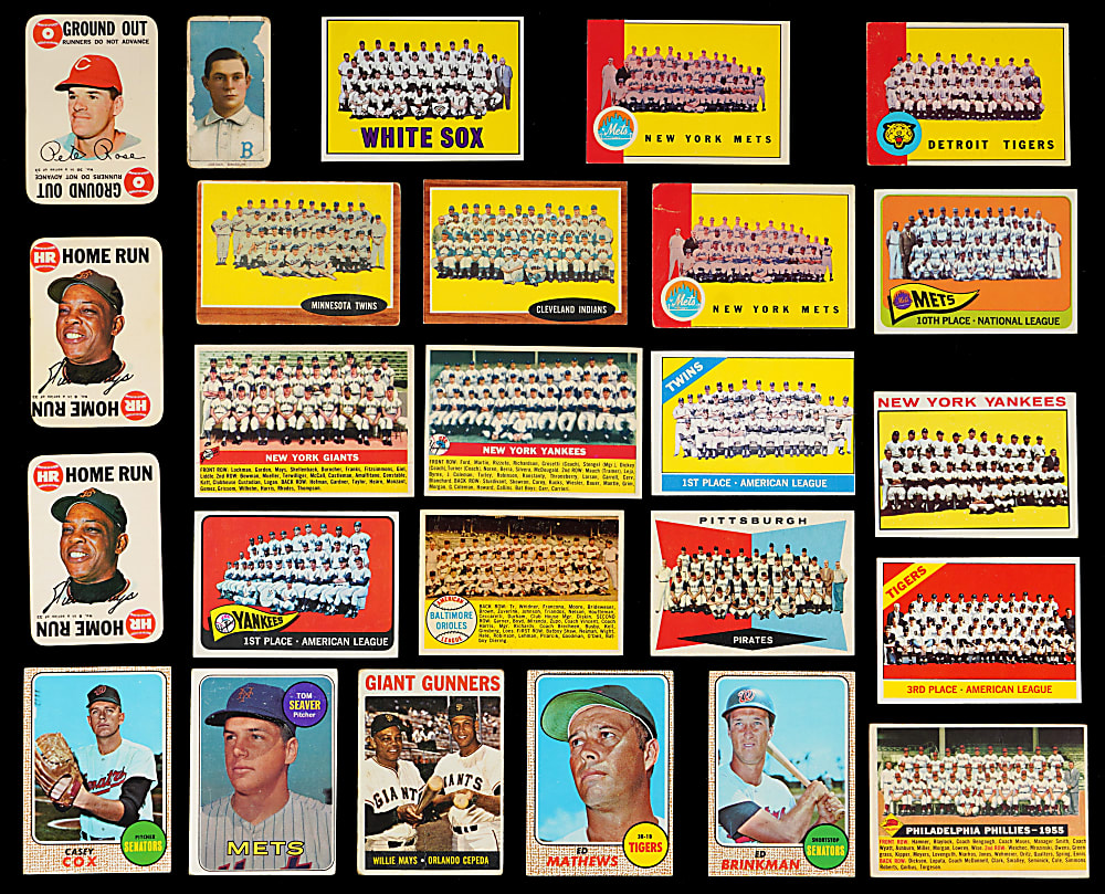 1909-1971 Mostly Topps Shoebox Collection (700+) with (100+) Hall of Famers Including Several Mickey Mantle & (175+) Team Cards