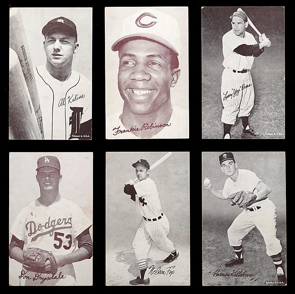 1947-1966 Exhibits (48) with (37) 1963 Stat Backs Plus (32) Jay Publishing Photos - (24) Hall of Famers with Clemente, Mantle & Mays