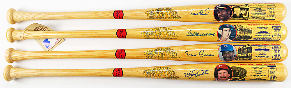 1988-1995 500 Home Run Club Member Signed Cooperstown Bat Co. Photograph Bats (4) with Robinson, Schmidt, Williams & Banks