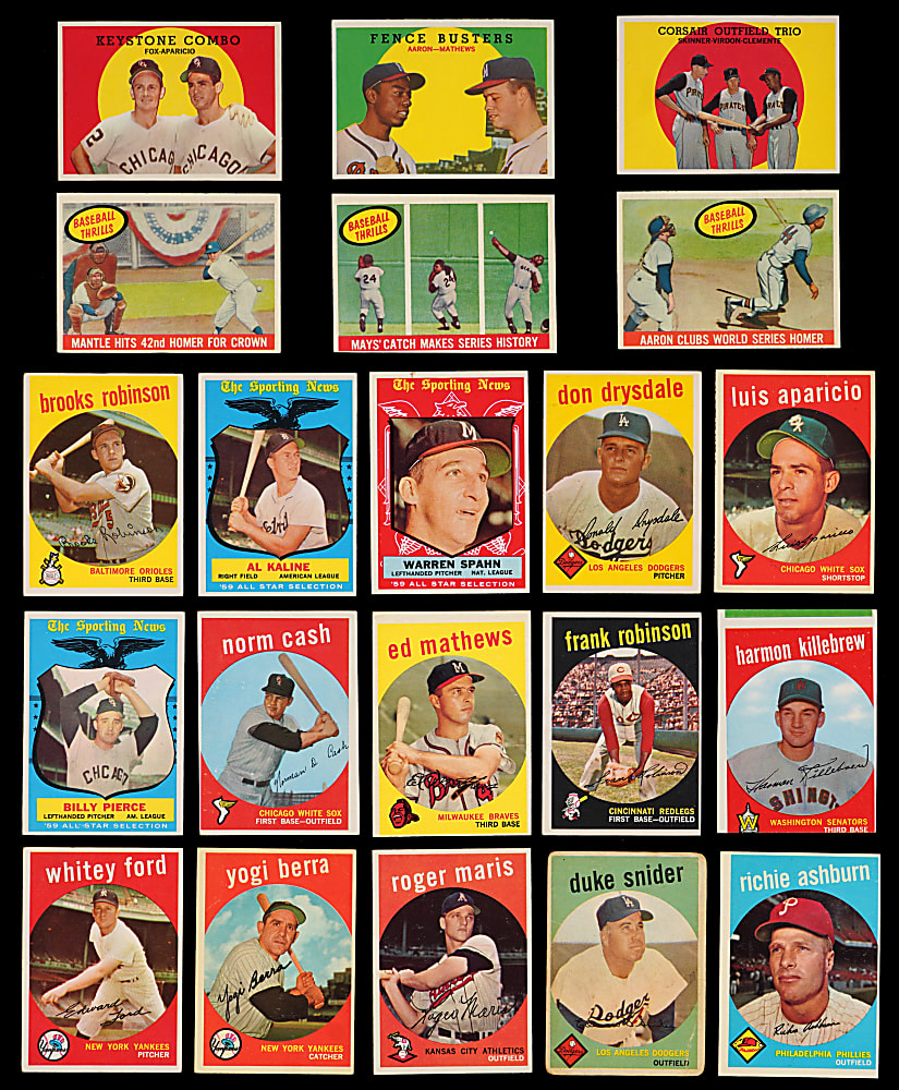 1959 Topps Near Complete Set (556/572) with Aaron, Mantle & Mays