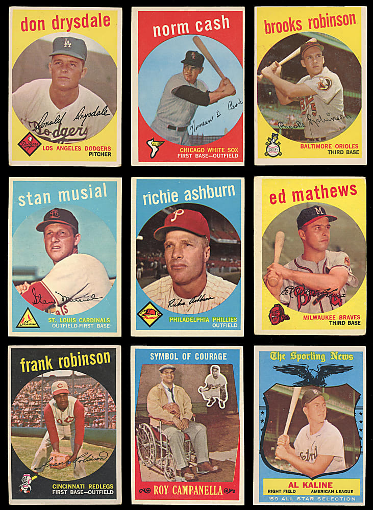 1959 Topps Near Complete Set (530/572) with Several Hall of Famers