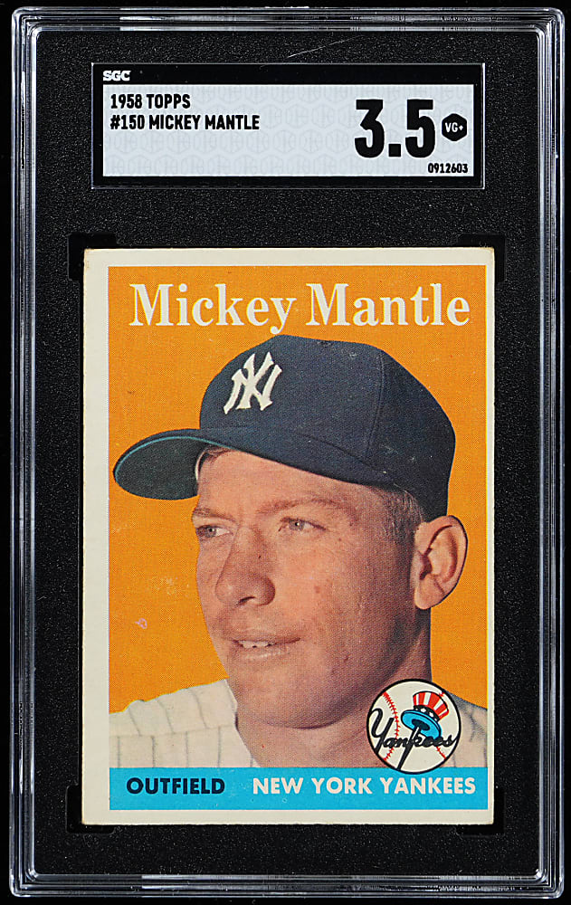 1958 Topps #150 Mickey Mantle SGC VG+ 3.5