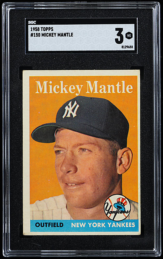 1958 Topps #150 Mickey Mantle SGC VG 3