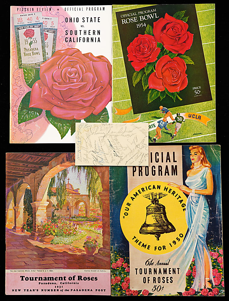 1910s-1960s Eclectic Multi-Sport Collection (11) with Bowl Game Programs, House of David & 1947 Reds Signed