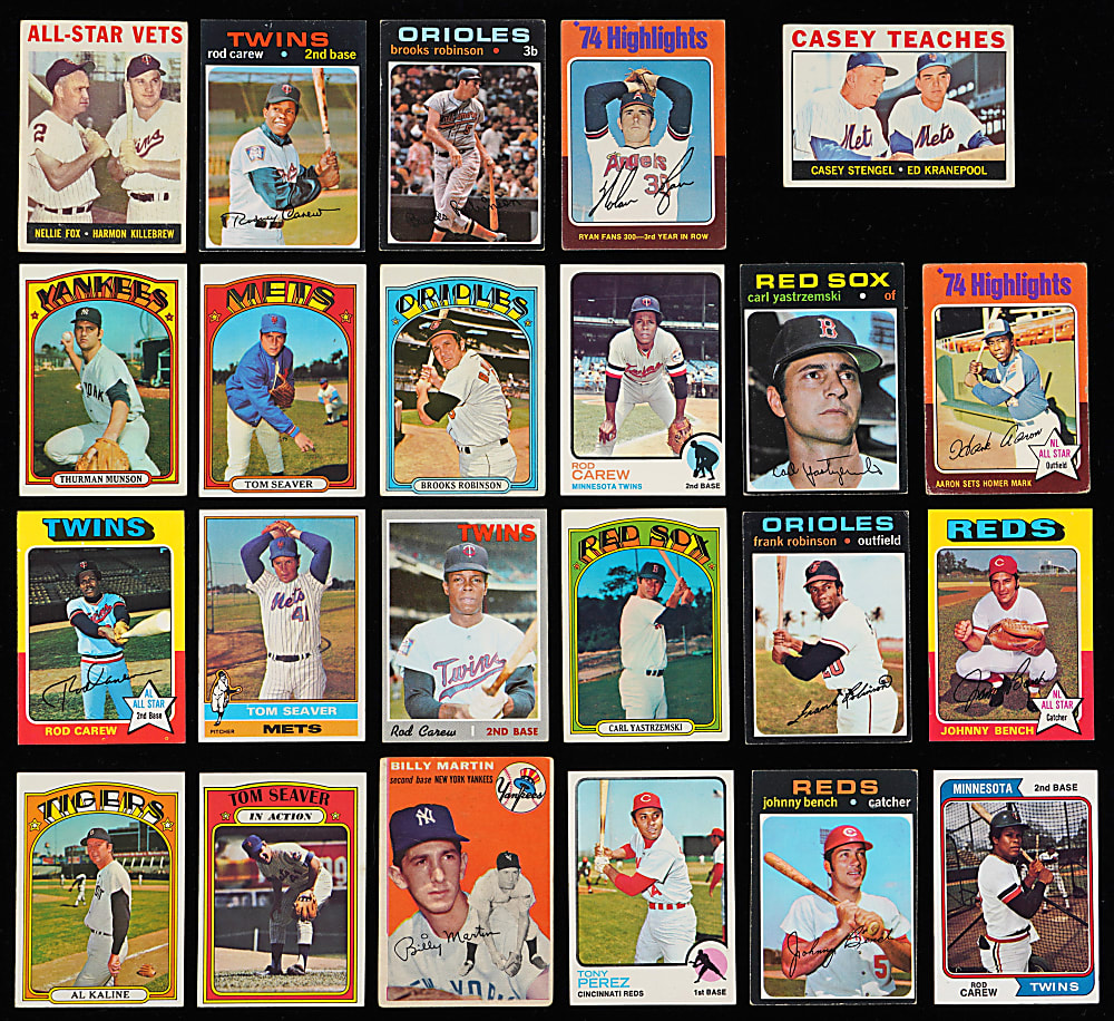 1952-1977 Topps & Bowman Hall of Fame & Superstar Collection (51) - Loaded with (4) Hank Aaron & (6) Roberto Clemente