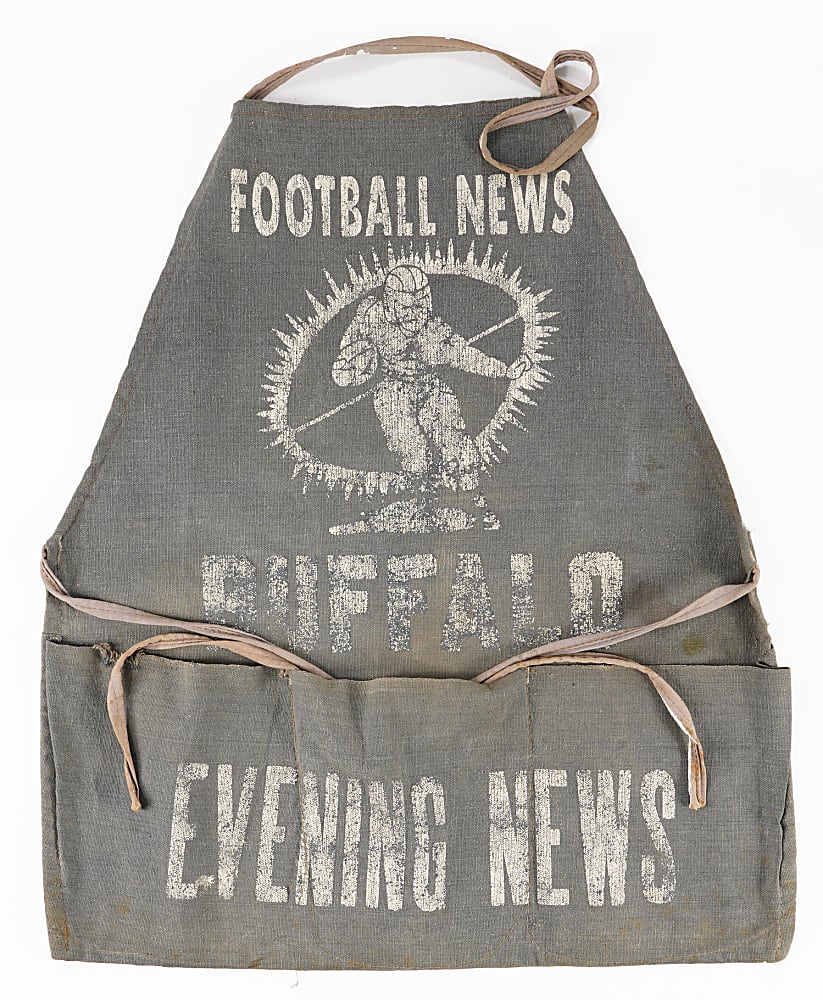 1940s Buffalo Evening News Canvas Newspaper Apron with "Football News" Logo