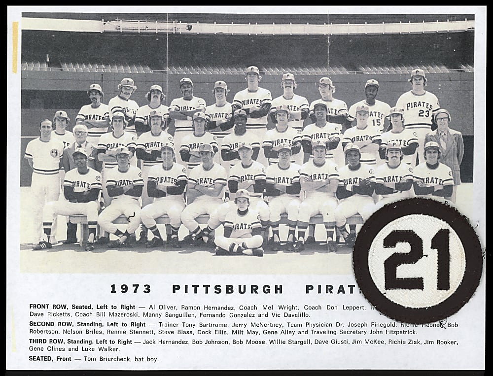 1973 Pittsburgh Pirates Roberto Clemente Memorial Patch