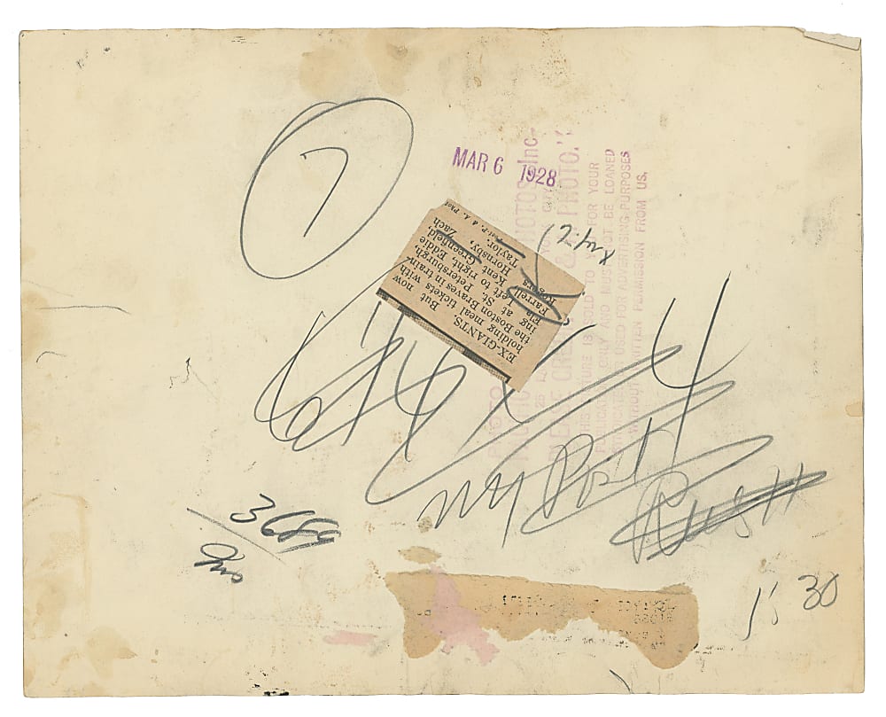 1928 Boston Braves Original News Service Photograph with Rogers Hornsby