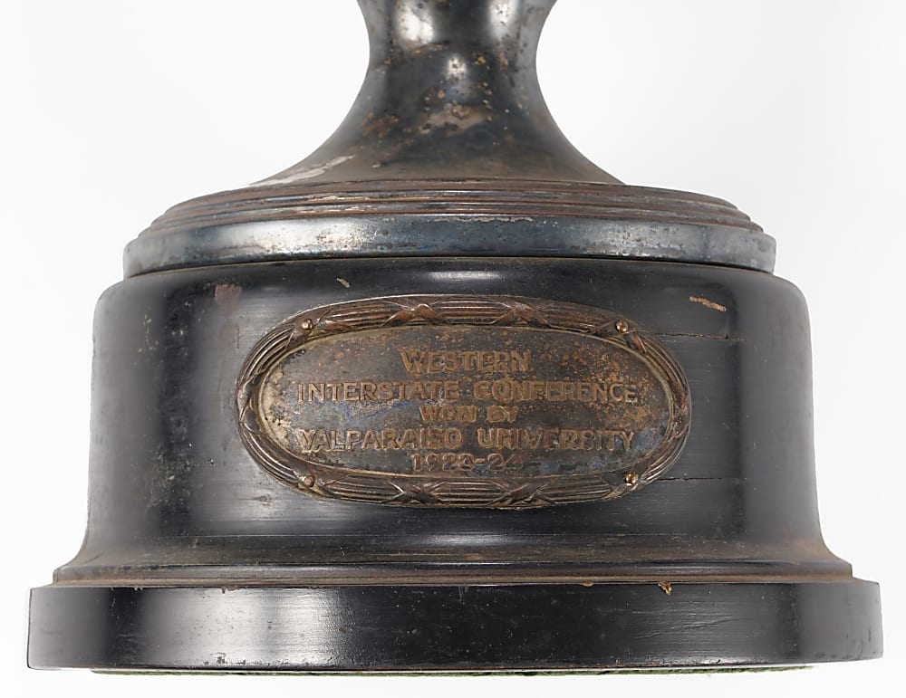 1923-1924 Valparaiso University Western Interstate Conference Champions Basketball Figural Trophy