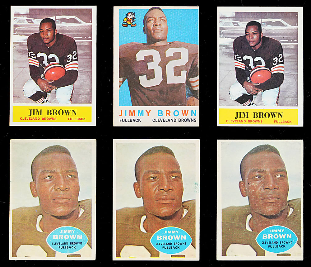 1959-1964 Topps & Philadelphia Football Jim Brown Group (6)
