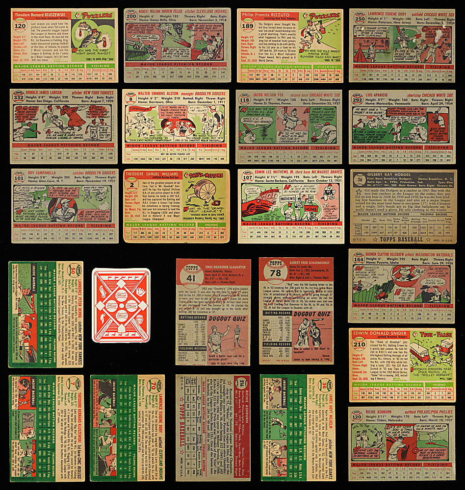 1951-1956 Topps Hall of Fame & Star Collection (23) Including Ted Williams