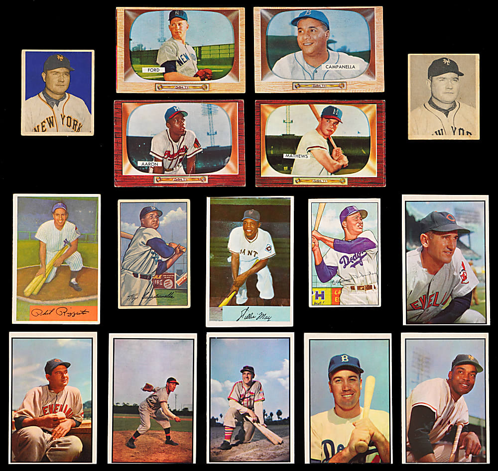 1948-1955 Bowman Hall of Fame & Star Collection (28) with Hank Aaron & Willie Mays