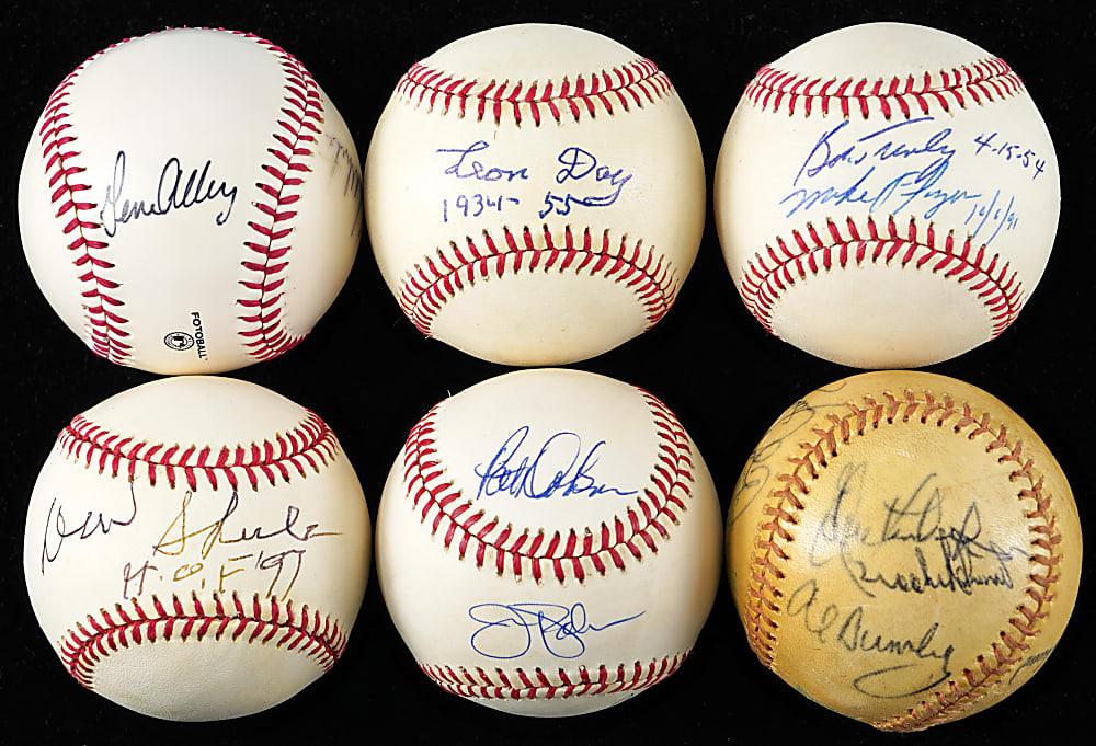 Baltimore Area Collection with (11) Signed Items with (90) Signatures Including 1956 & 1988 Signed Baseballs