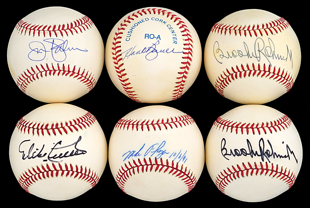 Baltimore Orioles Single-Signed Baseballs (42) with (15) Hall of Famers Including (2) Ripken & Several Tougher