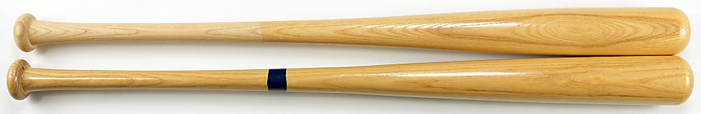 Hank Aaron & Willie Mays Single-Signed Bat Pair - Each with Full Beckett/JSA LOA