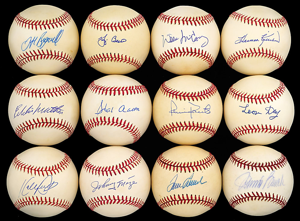 Hall of Fame Single-Signed Baseballs (30) with Hank Aaron, Kirby Puckett & Tom Seaver