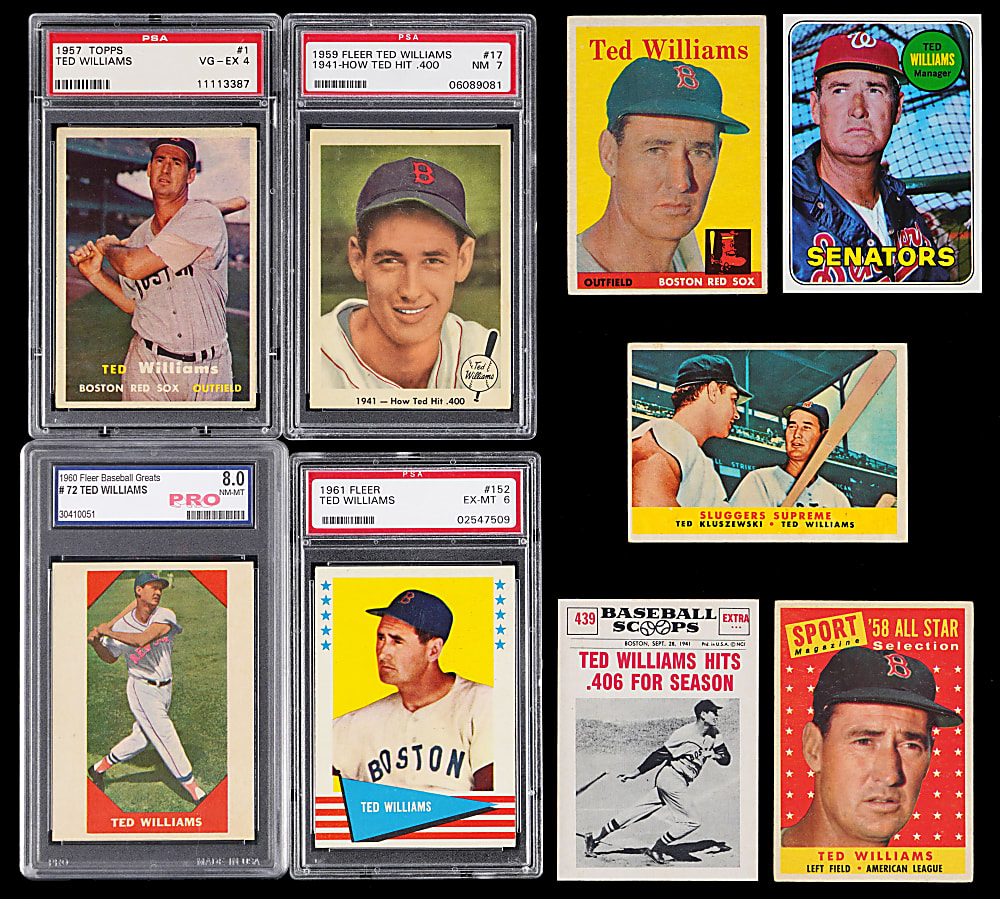 1953-1969 Ted Williams Collection (10) with 1953 Canadian Exhibits #30 & (3) PSA Graded